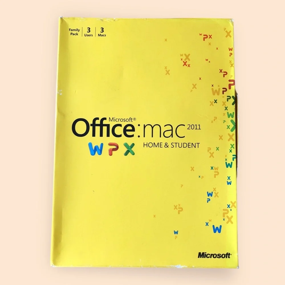 Microsoft Office: Mac 2011 Home & Student Yellow Family Pack Software Open Box